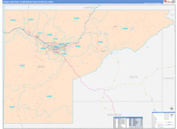 Grand Junction Metro Area Wall Map Color Cast Style 2024